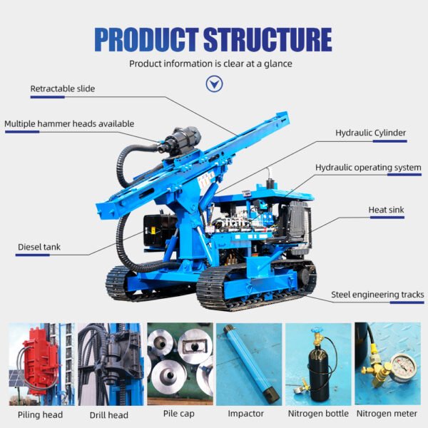 Heavy-Duty Solar Foundation Pile Driver - Hydraulic Drilling Equipment - 图片 5