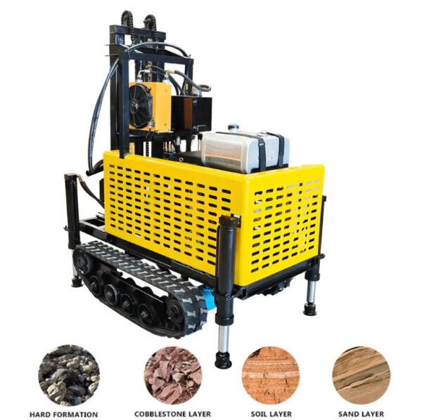 Crawler Drill Rig 150m 200m Hydraulic Track Mounted Drill Rig for Water Well Drilling - 图片 6