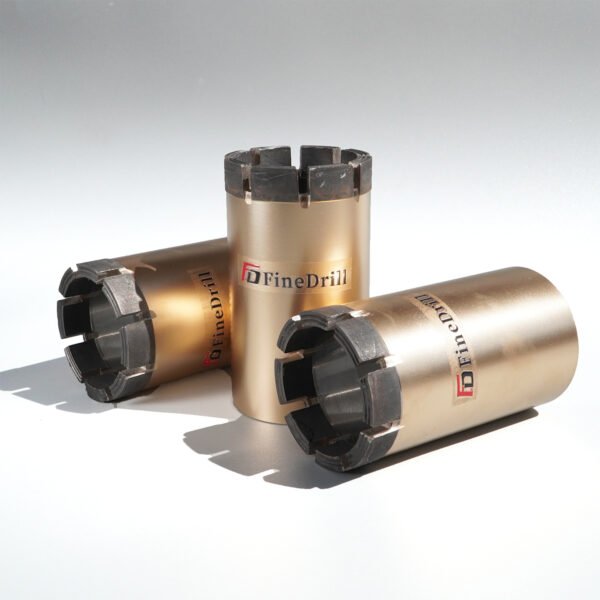 76mm Gold-Color Diamond Impregnated Core Bit · High Efficiency & Durability · For Geological/Engineering Drilling